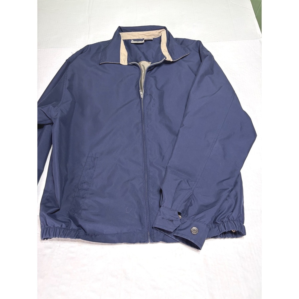 Most Wanted Men's XL Navy Blue Full Zip Windbreaker Jacket Lightweight Casual